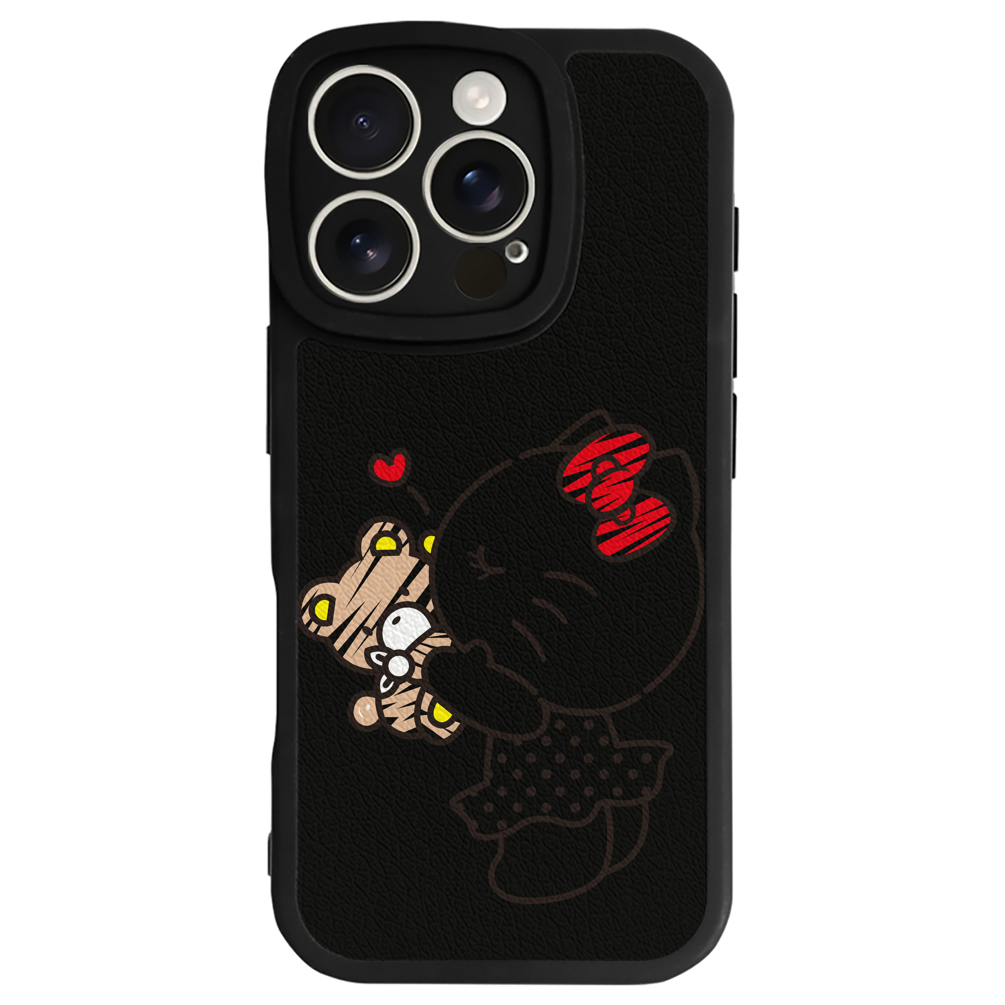 （画像用） Hello Kitty ハローキティ 【iPhone 16シリーズ対応】シリコンスマホケース（レザー調） 材質：シリコン